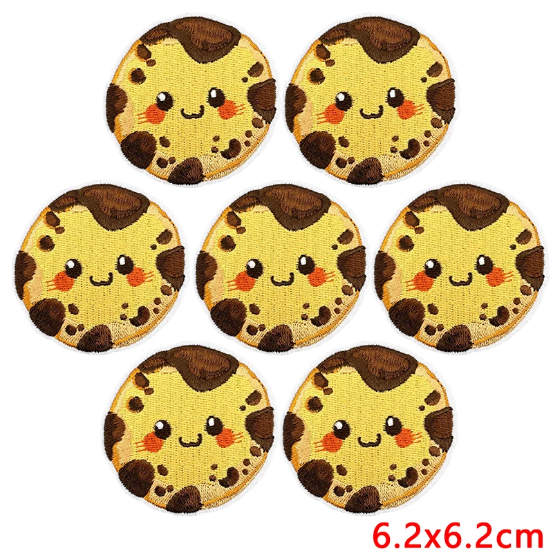 10 Uds. Parches bordados de dibujos animados bonitos DIY pudín Donuts helado pegatinas para garabatos parches para planchar para decoración de ropa - imagen 5