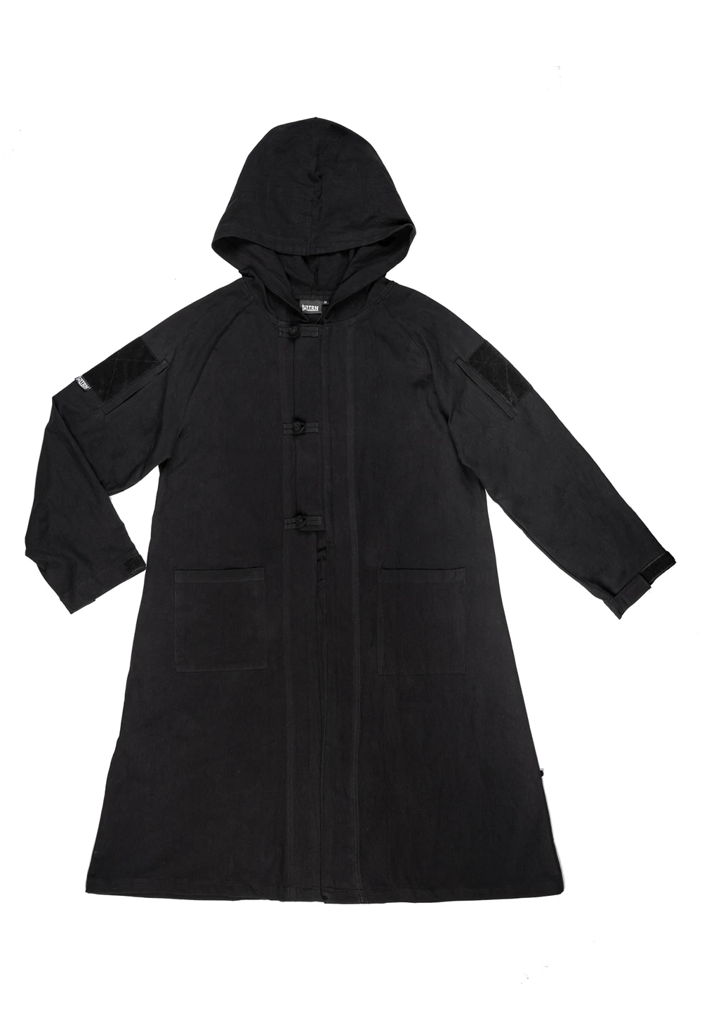 Chaqueta con capucha de abrigo largo de crepé de lino de imitación de algodón completo mejorado estilo nacional para deportes al aire libre - imagen 2