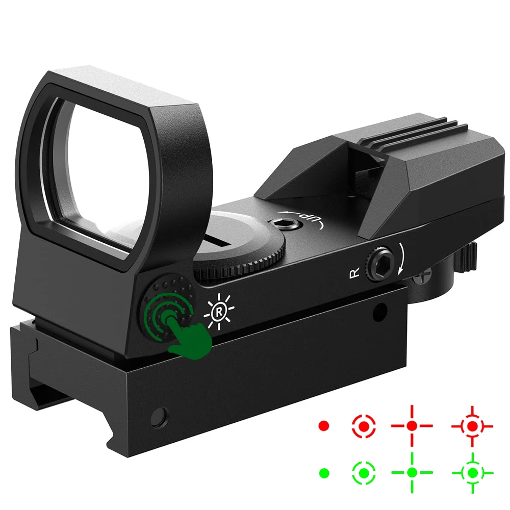Mira de punto rojo táctica mejorada con retícula ajustable reflex