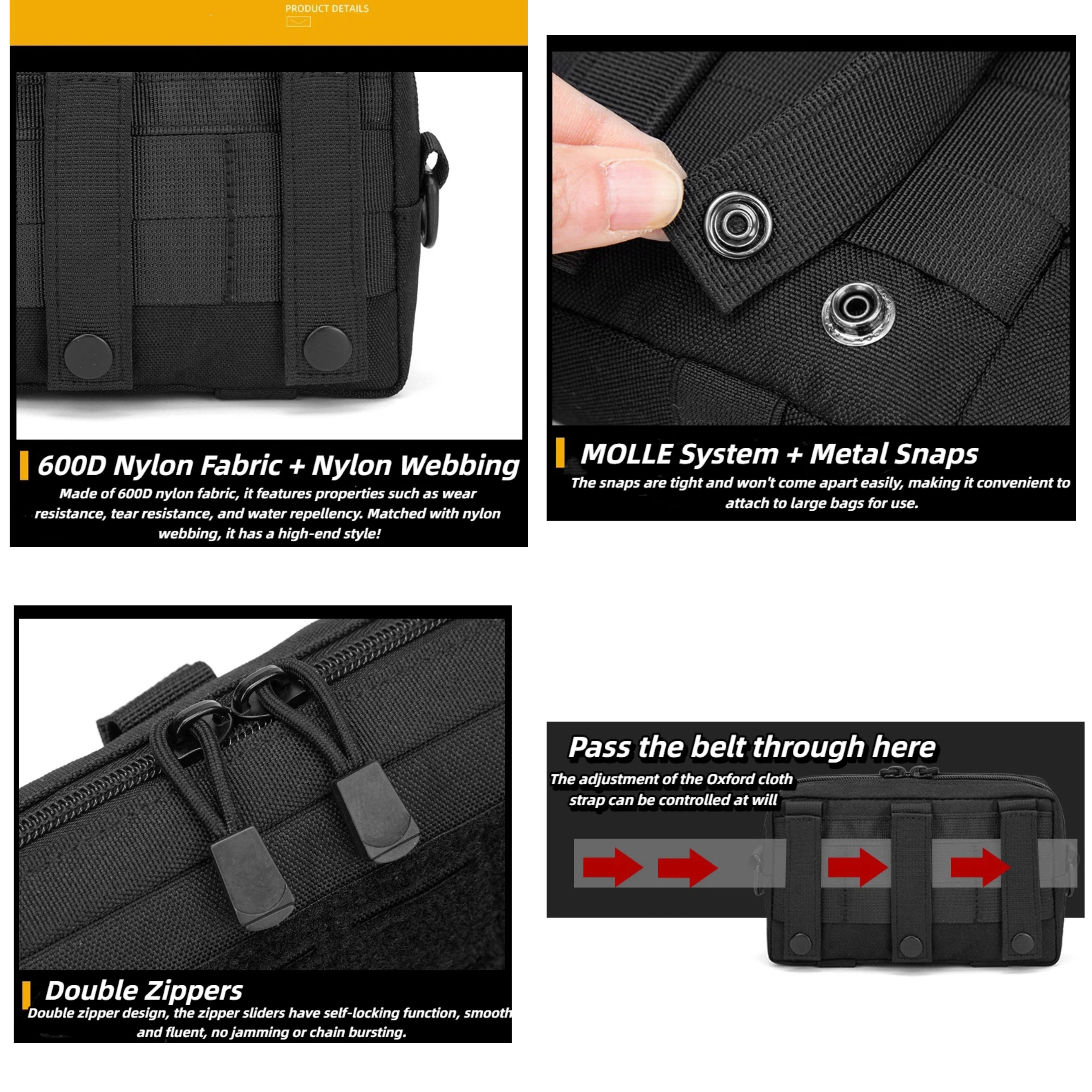 Riñonera táctica para deportes al aire libre, bolsa funcional para accesorios MOLLE, bolsa montada en la cintura, bolsa médica láser, herramienta EDC - imagen 5