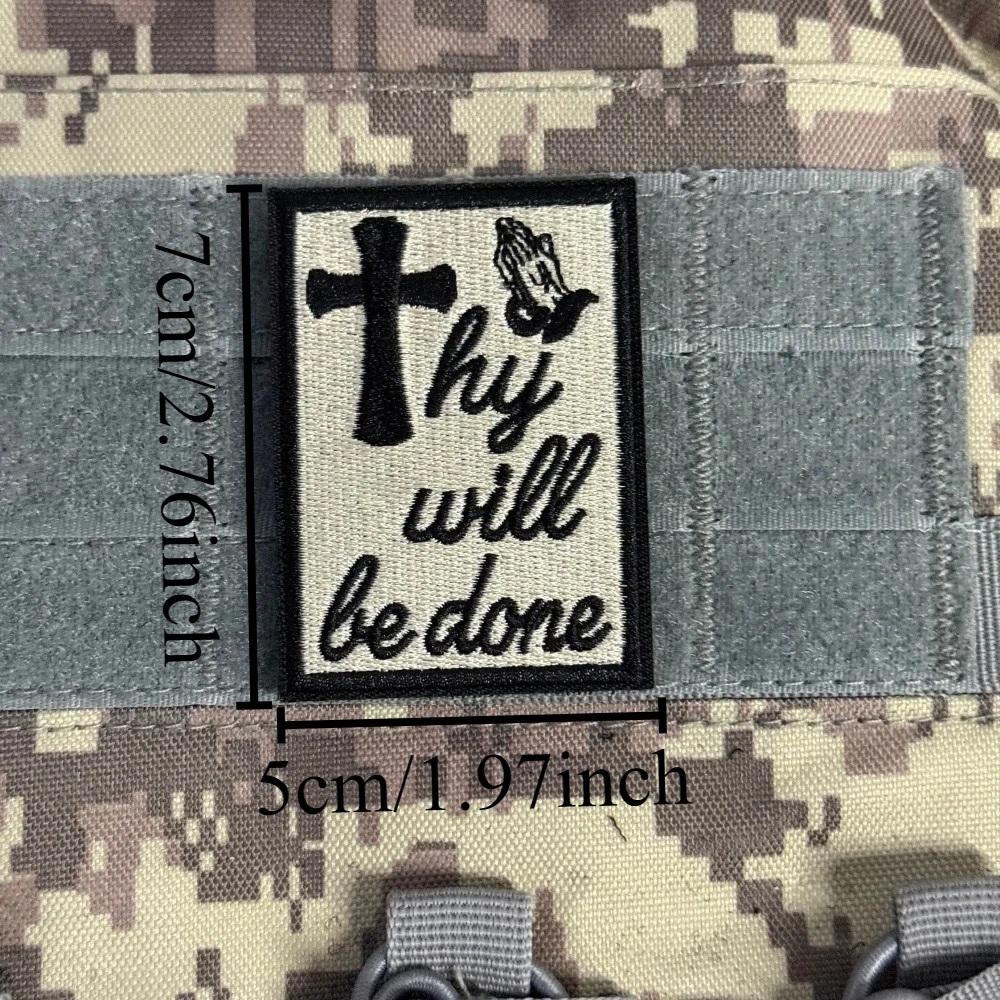 Parche táctico militar con frase bordada, gancho y bucle para mochila - imagen 2