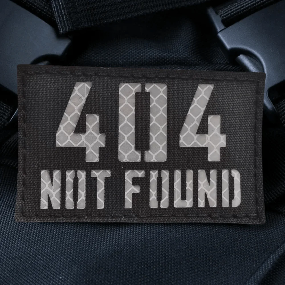 Parche táctico reflectante de moral de mal funcionamiento 404, emblema de gancho y bucle, insignia militar, brazalete de combate, pegatinas para mochila - imagen 2