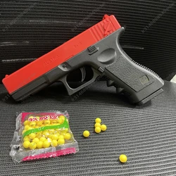 Pistola de juguete Manual G17, revista inferior con láser, pistola de balas suaves Airsoft, deportes al aire libre, arma de juego CS para regalo de niños