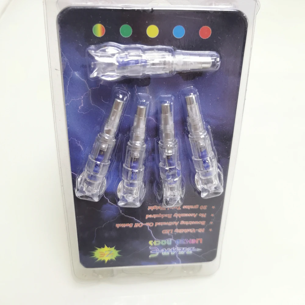 5 uds LED iluminado tiro con arco Nock automático Nocks cola para 8,8mm ID7.6mm pernos de ballesta de carbono accesorios de eje - imagen 3