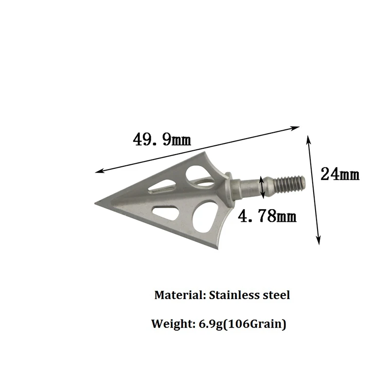 Puntas de punta de flecha de punta ancha de tiro con arco, cabeza de flecha atornillada con caja, accesorios de práctica de tiro al aire libre, 6 piezas - imagen 5
