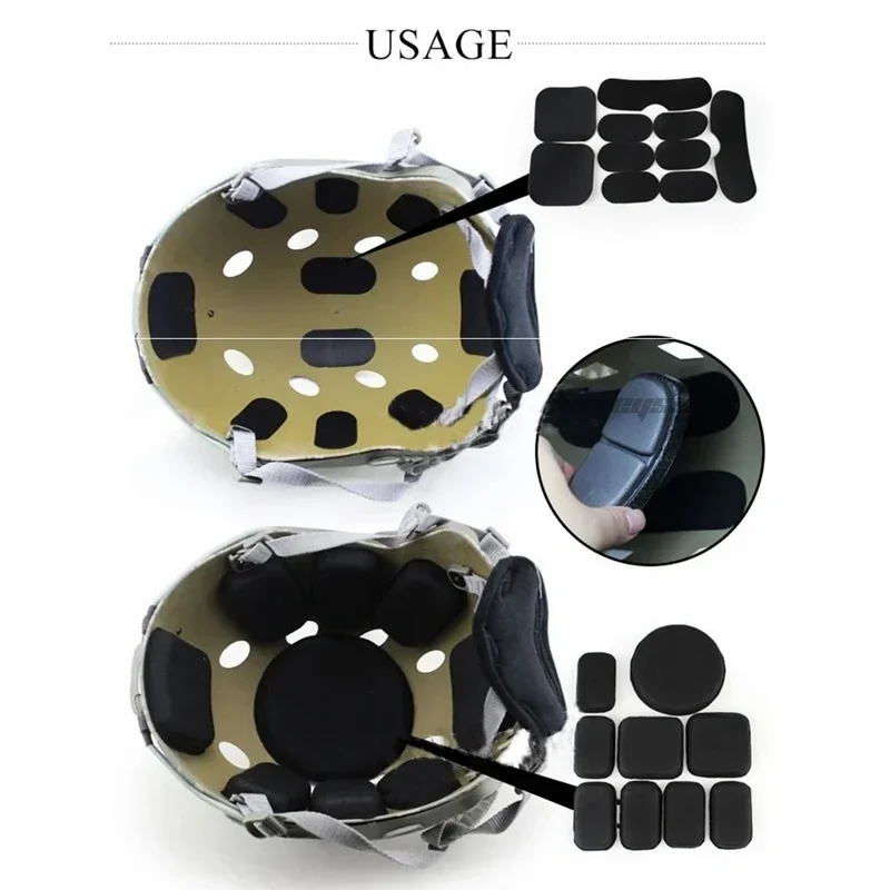 Almohadillas tácticas universales para casco, kit de relleno de espuma de repuesto para cascos Fast Mich ACH USMC PASGT - imagen 5