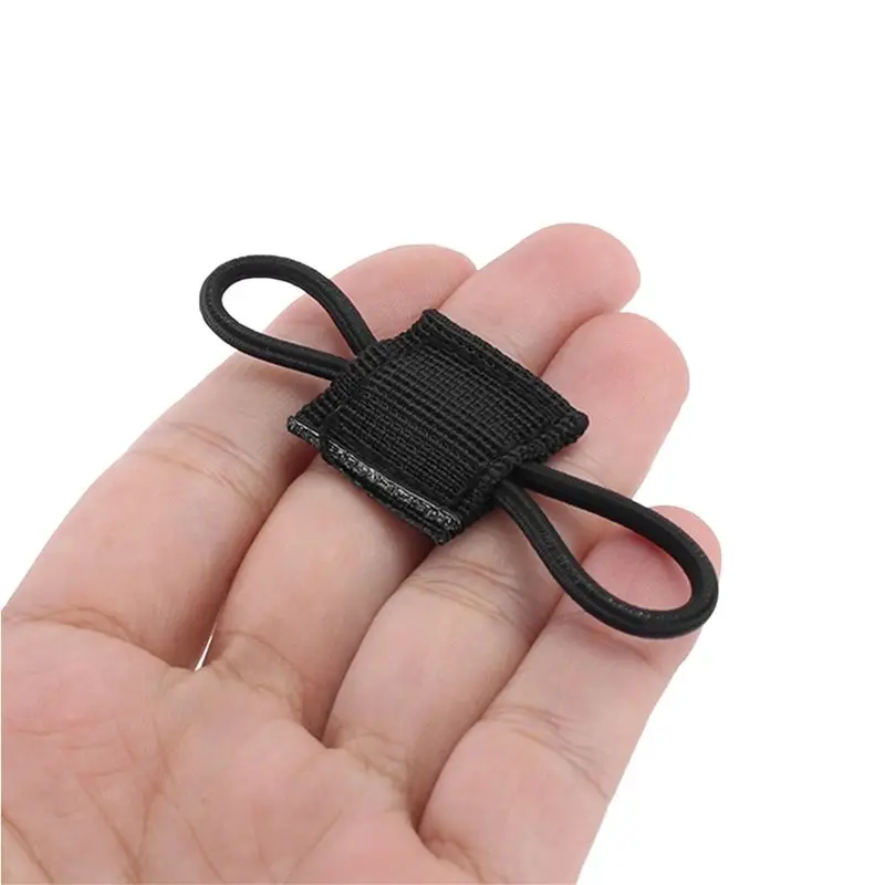 10 Uds. De sujetador de nailon negro para exteriores, retenedor de encuadernación táctica, hebilla de cinta Molle elástica para accesorios de equipo de mochila - imagen 4