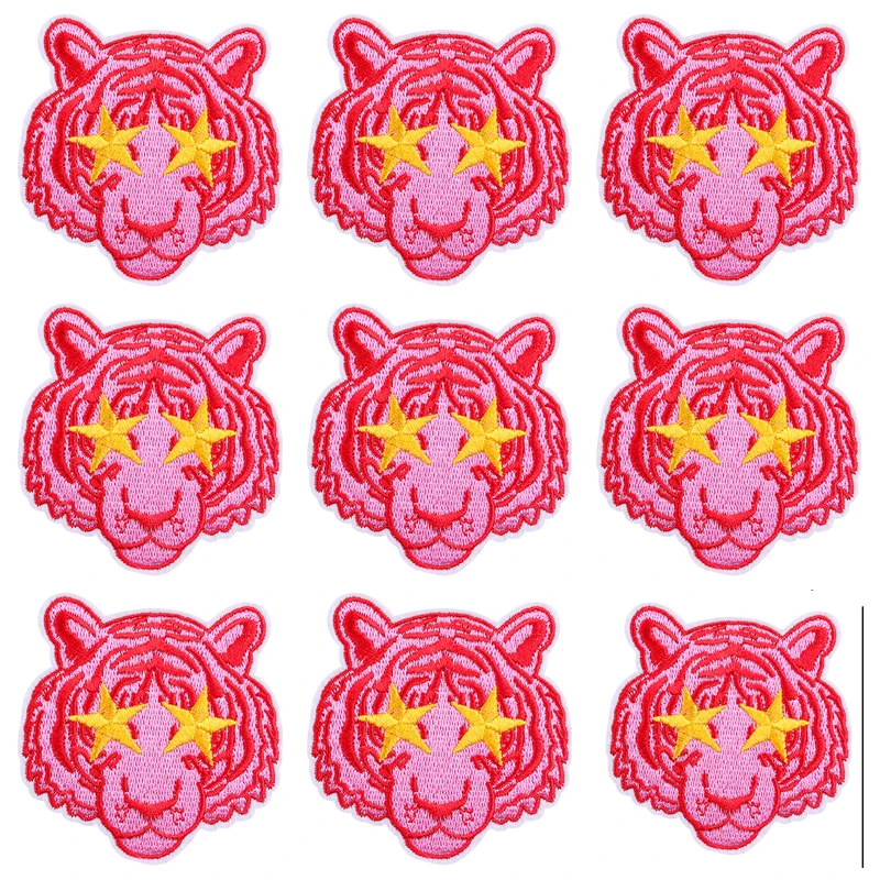 Parche bordado de Animal Punk para ropa, parches geniales para ropa, rayas, parche para planchar, insignias en mochila, 10 unidades por lote - imagen 5