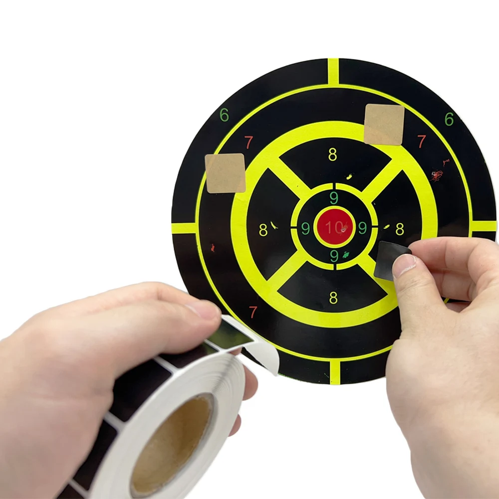 1000/Uds. Objetivo de tiro 22mm cuadrado marrón negro reparación objetivo pegatinas tiro objetivo Bullseye pegatinas accesorios de tiro - imagen 4