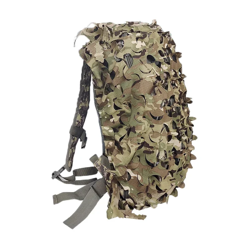 Mochila de red de camuflaje 3D, cubierta de mochila de caza de camuflaje con corte láser de 60L y 80L, accesorios de caza para paracaidista y Paintball - imagen 5