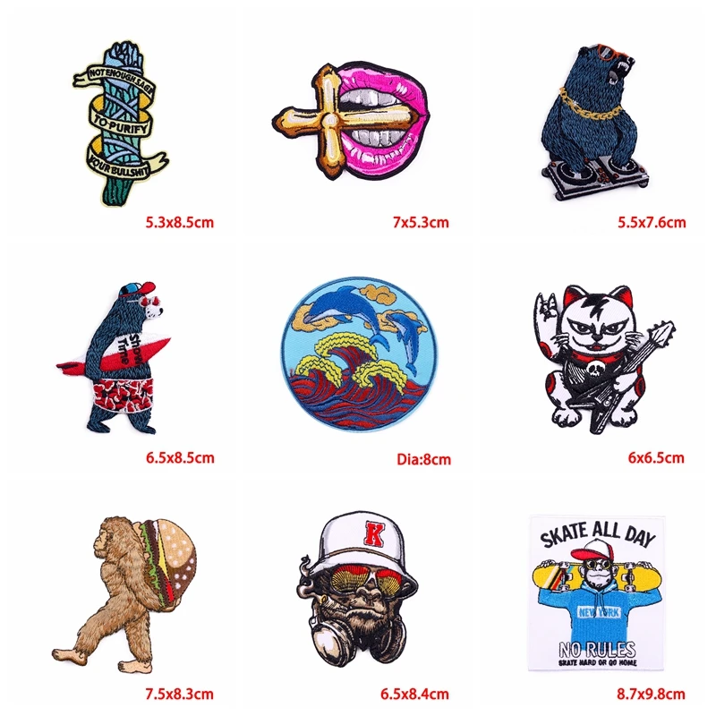 Prajna-parches estilo Punk Rock para planchar en la ropa, apliques con insignias de Calavera, pegatinas para ropa, costura DIY, 10 piezas - imagen 4