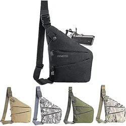 Funda de hombro táctica de transporte oculto, paquete de pecho, bolsos cruzados, funda de pistola suave portátil, bolsa de arma de caza para hombre