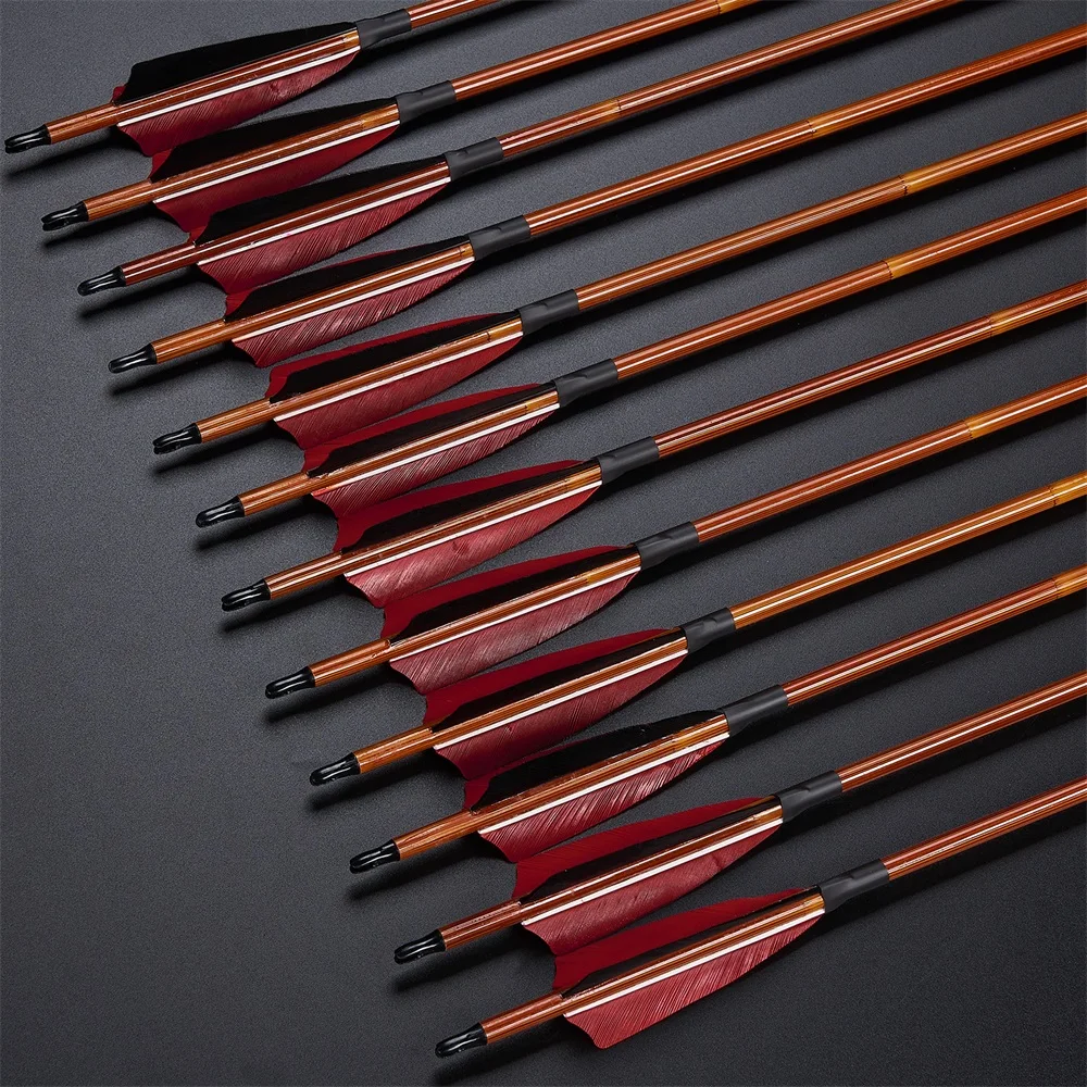 6/12/24 Uds. Flecha de carbono mezclada de tiro con arco de 31,5 pulgadas columna vertebral 500 ID6.2mm para arco largo recurvo compuesto flechas de práctica de caza al aire libre - imagen 3