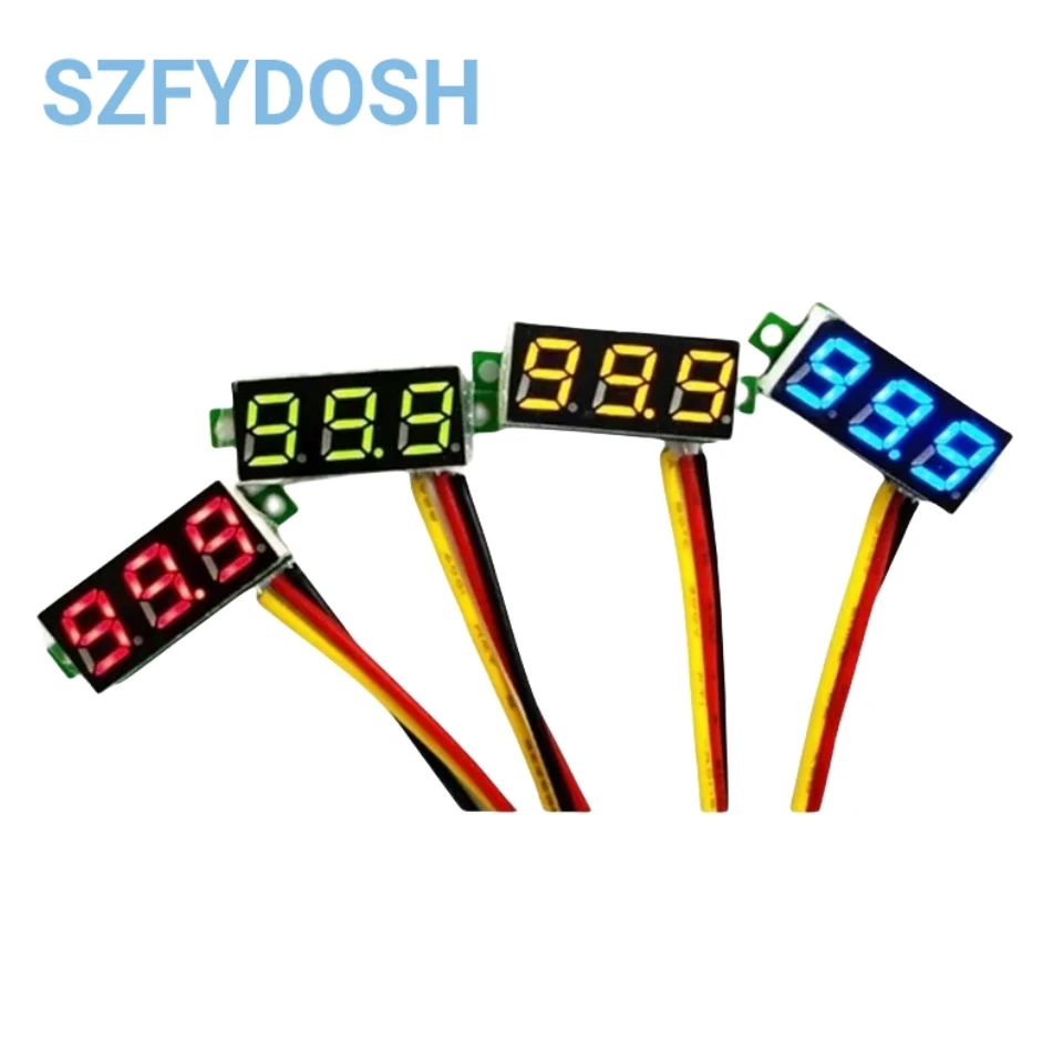 Mini voltímetro Digital de 0,28 pulgadas, 2,5 V-40V, medidor de voltaje, pantalla LED roja/azul/amarilla/verde, accesorios de piezas electrónicas
