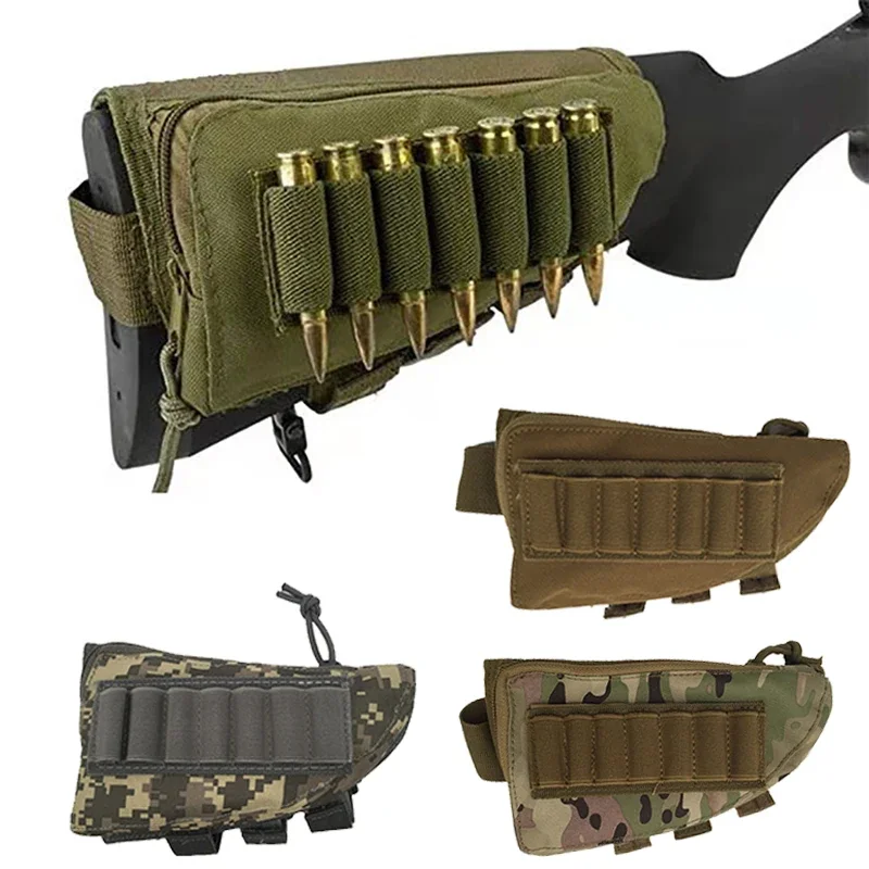 Bolsa para cartuchos de culata, bolsa táctica para escopeta, Rifle, calibre de munición 12, soporte para mejillas, accesorio para pistola de caza