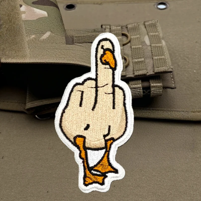 Parche bordado de ganso blanco, chaleco táctico, sombreros con gancho y bucle, insignia de moral, mochila, pegatinas decorativas, parches para brazalete para ropa - imagen 4