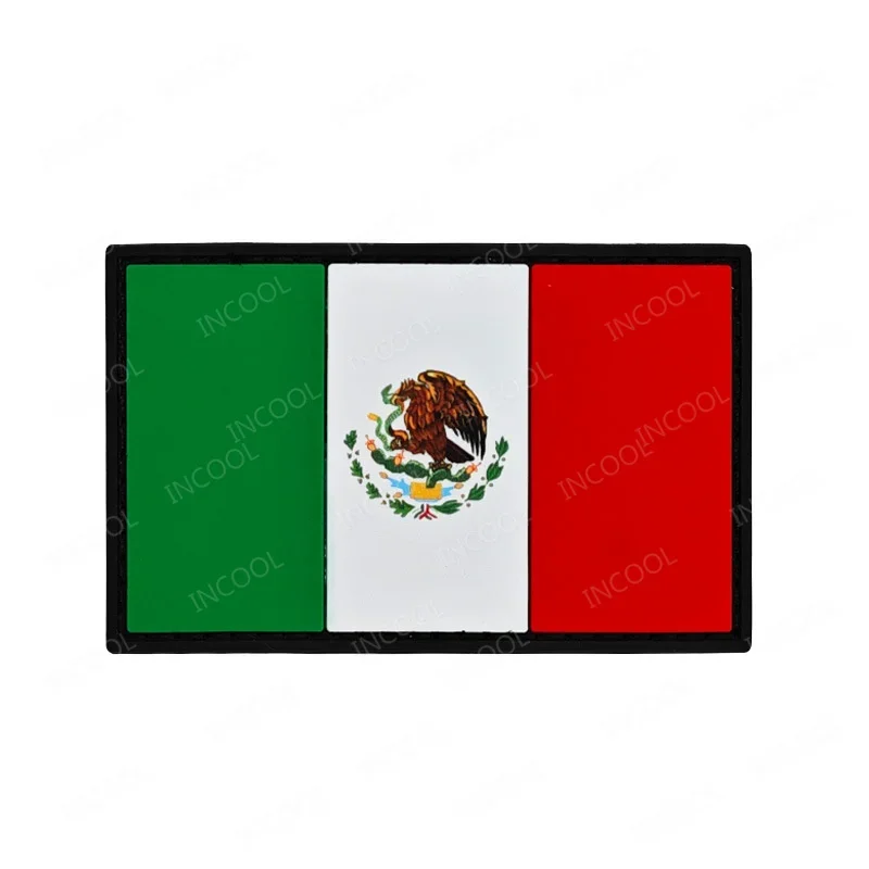 Parches bordados de la bandera de México, insignia de brazalete de goma de PVC, reflectante, infrarrojo, emblema militar táctico - imagen 5