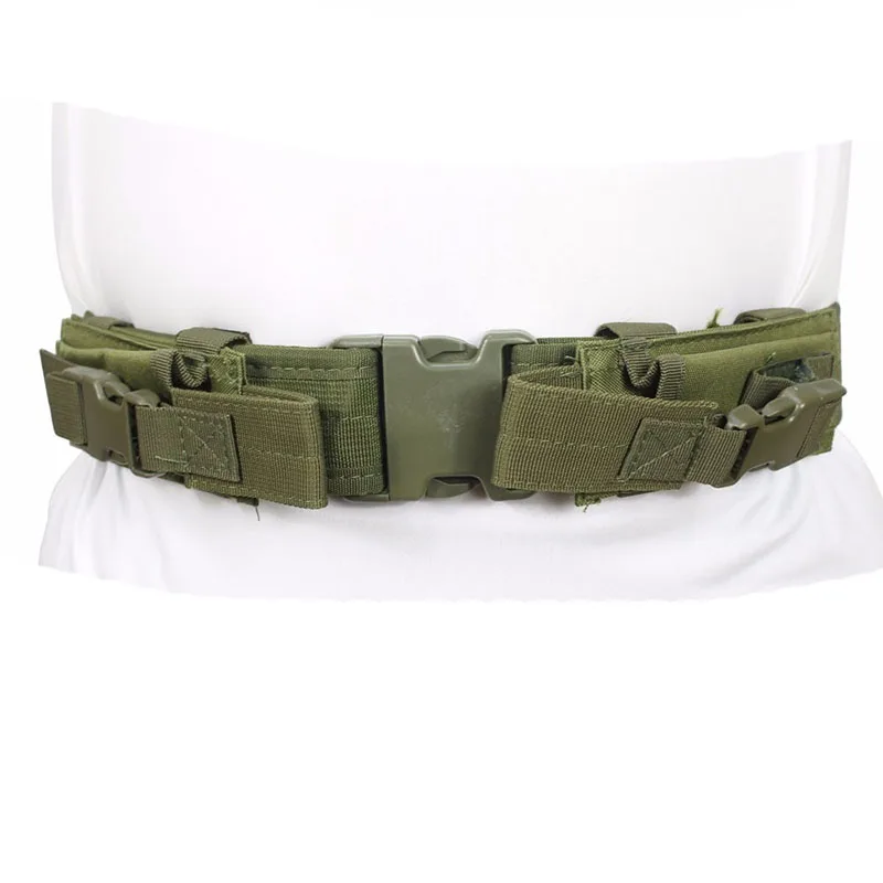Cinturón táctico de alta resistencia con hebilla de liberación rápida, soporte de cintura de utilidad con dos bolsas para linterna/cinturón de combate de revista - imagen 5