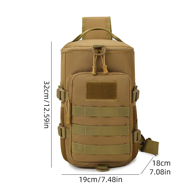 Bolsa táctica de pecho para escalada, senderismo, Camping, pesca, ciclismo, bolso de hombro tipo bandolera, riñonera de entrenamiento para viajes al aire libre y deportes - imagen 3