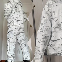Chaqueta táctica de algodón camuflaje para nieve invierno engrosado a prueba de viento resistente a salpicaduras pantalones de abrigo resistentes para clima frío