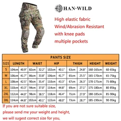 HAN WILD Pantalón paintball táctico con rodilleras