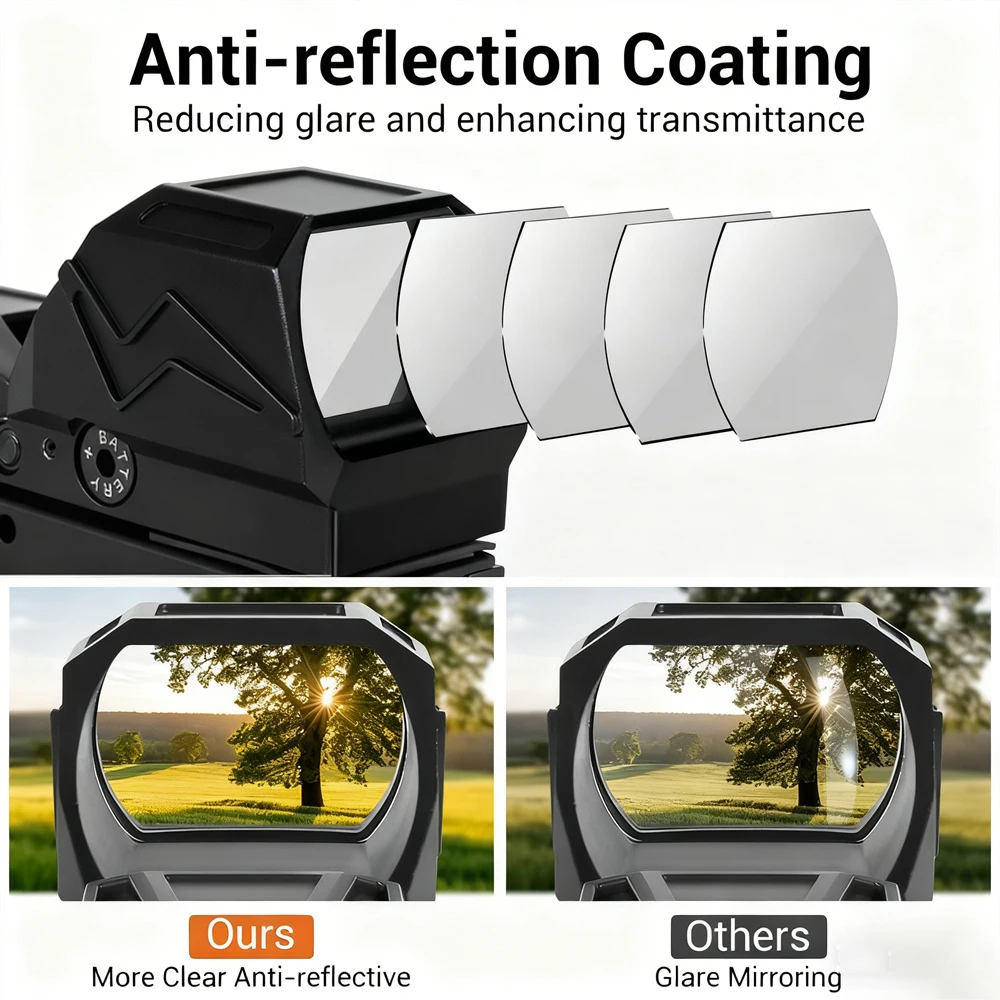 Mira táctica de punto rojo para caza, mira réflex de punto rojo y verde, mira de Rifle de 4 retículas para rieles Picatinny de 20mm, accesorio de caza - imagen 2