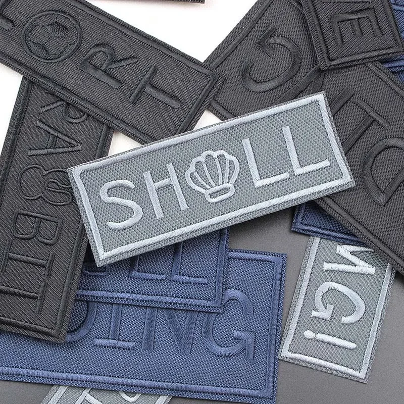 Parches bordados para planchar ropa, insignias de letras múltiples, 5 piezas, apliques de tela, pegatinas de reparación de ropa, zapatos, sombrero