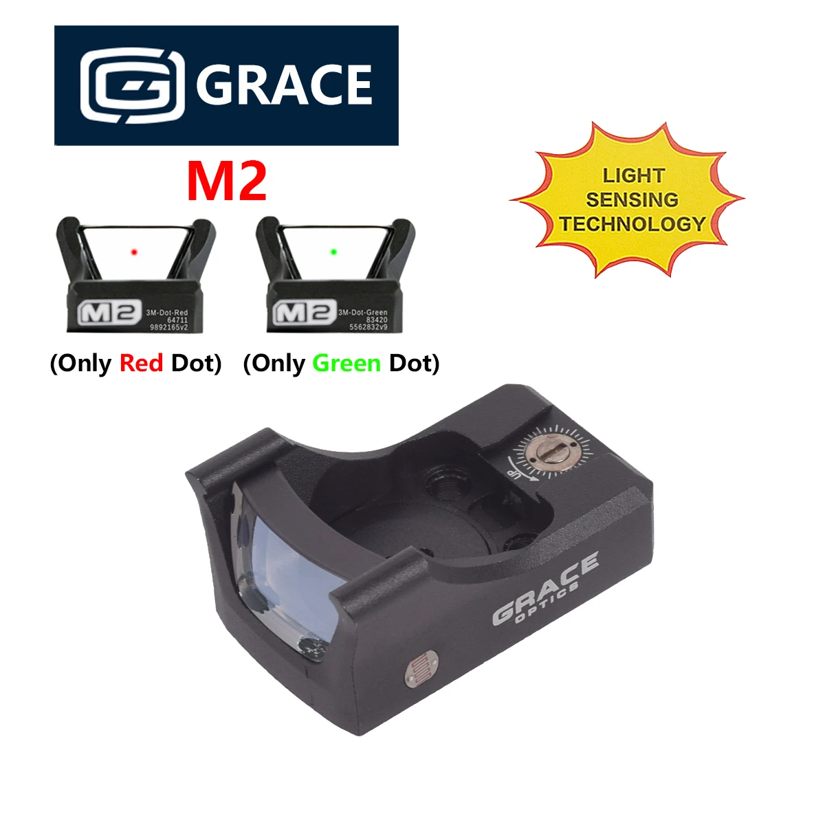 GRACE M2 óptica detección de luz 3MOA punto rojo o verde mira marcado Original completo riel de 20mm Universal para Base de placa de montaje G17