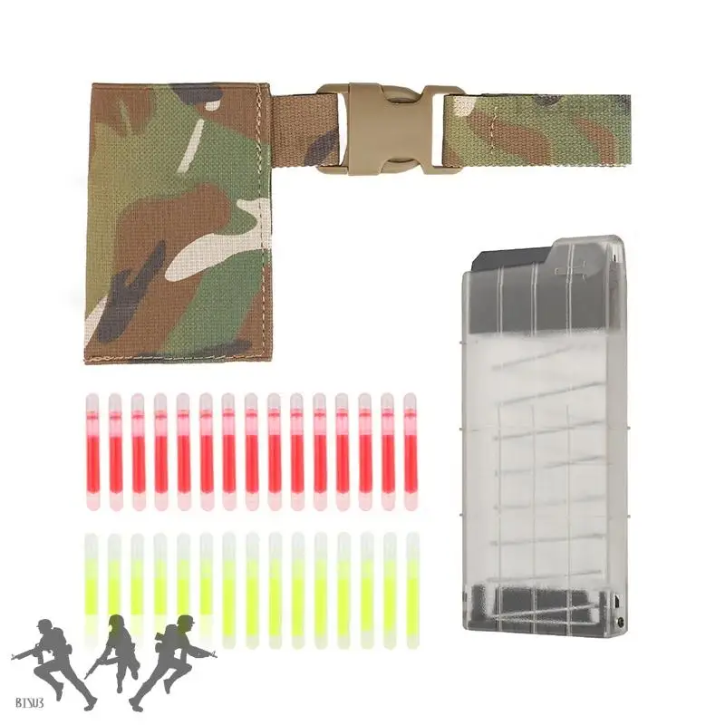 Dispensador de luz de marcado táctico, bolsa elástica montada en cinturón, etiqueta fluorescente, palos de señal de iluminación brillante, accesorios de caza - imagen 2
