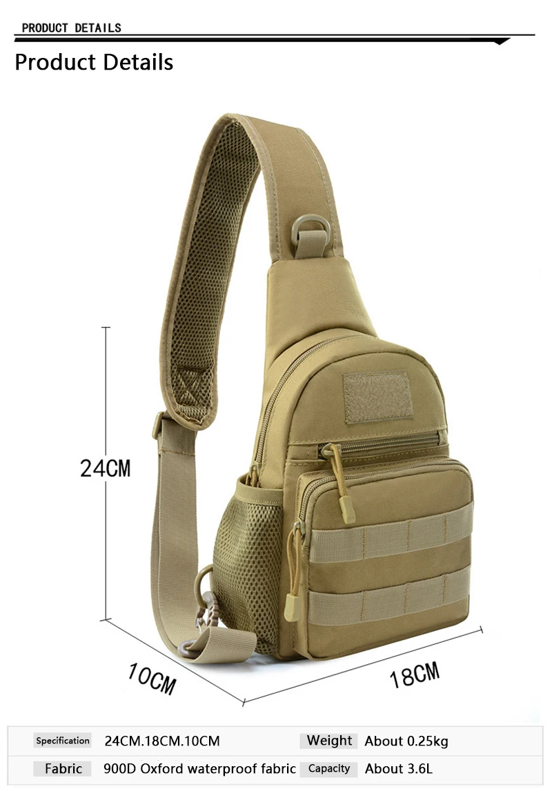 Bolso de hombro táctico militar para hombre, bolso cruzado multifuncional, equipo deportivo al aire libre, Camping, viajes, senderismo, caza - imagen 3