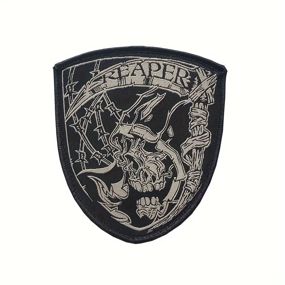 Parche de Velcros táctico de moral bordado con calavera de Reaper Premium, insignia de gancho y bucle para ropa, brazalete, mochila Molle, chaqueta - imagen 2