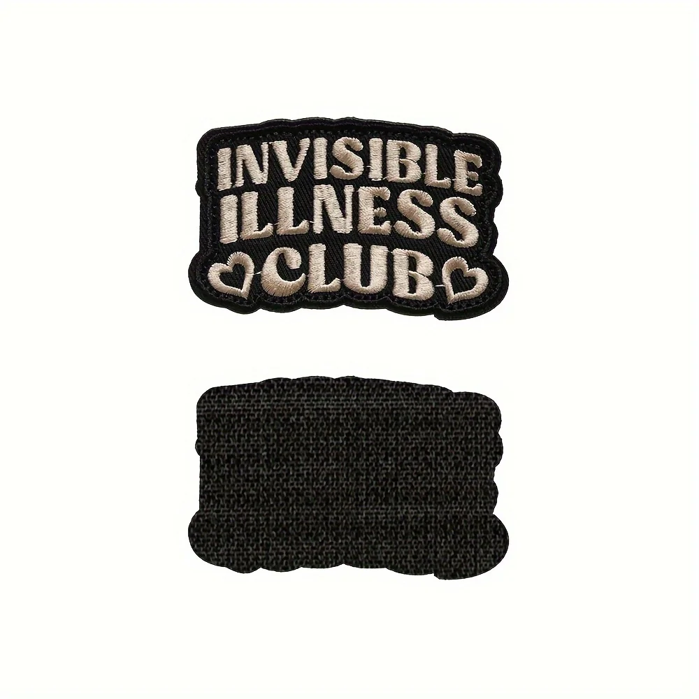 Parche bordado "Invisible Illness Club", apliques de Velcros con gancho y bucle para mochilas, chaquetas, vaqueros y sombreros, diseño único, 1 ud. - imagen 2