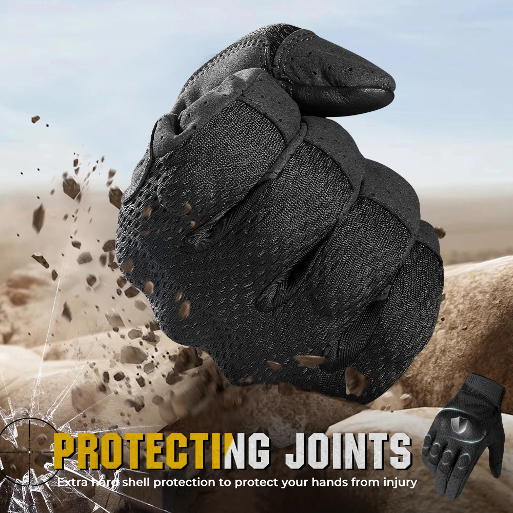Guantes de moto de dedo completo, protectores de manos transpirables para pantalla táctil, a prueba de golpes, equipo de equitación para carreras de carretera, MTB, al aire libre - imagen 3