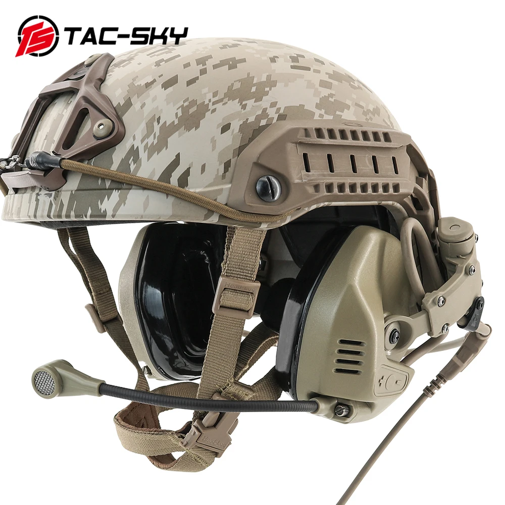 TS TAC-SKY casco táctico RAC versión de montaje en riel de arco orejeras de silicona walkie-talkie auriculares tácticos RAC - imagen 5