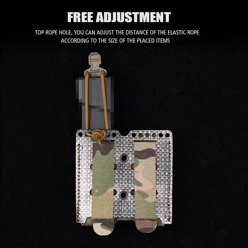 Bolsa táctica para revistas de pistola, doble Molle de 9mm, bolsa elástica Universal para caza, bolsas con Clip Airsoft de alta calidad - imagen 5