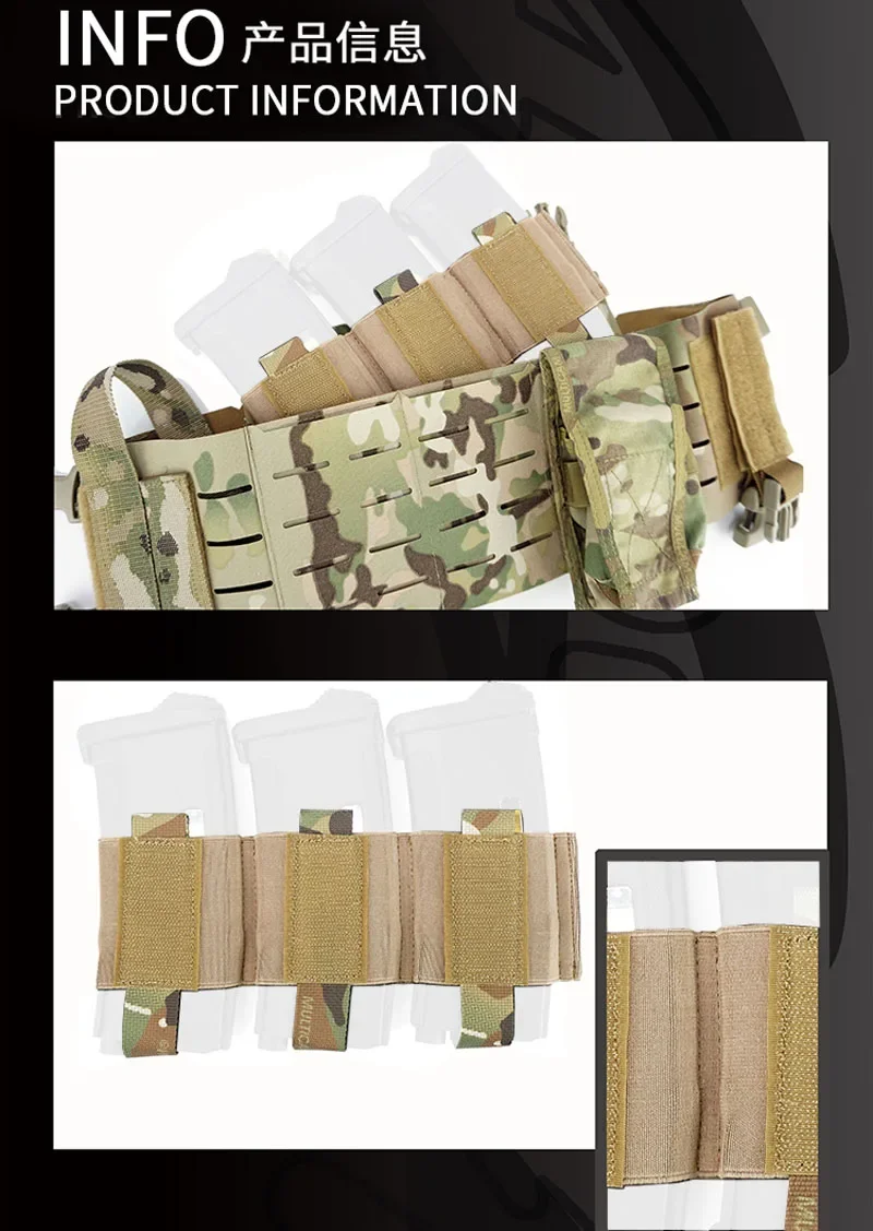 Bolsa táctica individual doble Triple 556, compartimento de partición, portador magnético, gancho y bucle elásticos - imagen 3