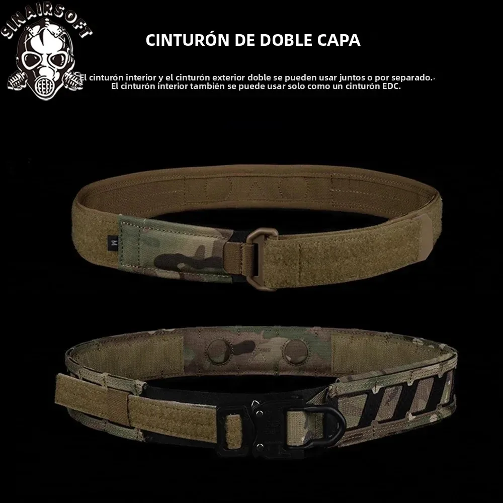 Cinturón de batalla Airsoft estilo camuflaje caza al aire libre entrenamiento militar cinturón táctico sistema MOLLE cinturón magnético Ranger Green - imagen 2