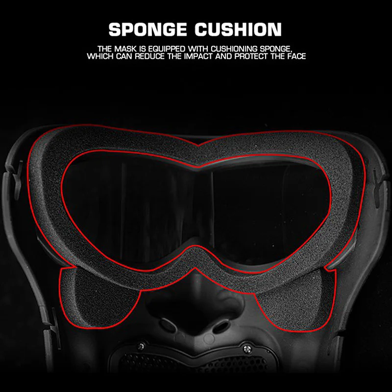 Gafas tácticas de cara completa, máscara de caballero oscuro nocturno, casco transpirable Airsoft, equipo de protección militar para Paintball - imagen 5