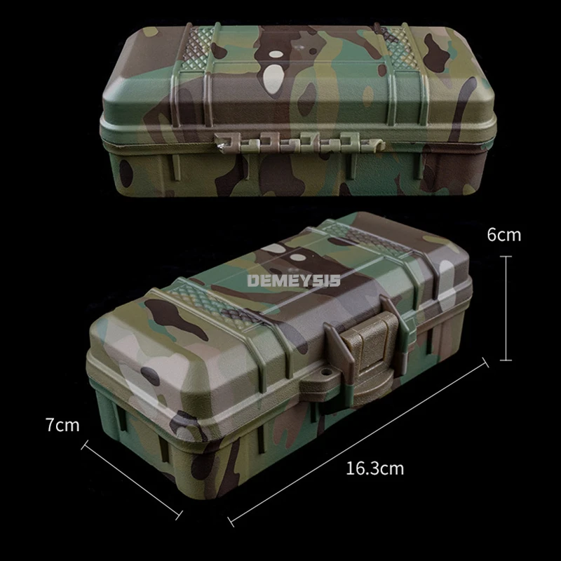 Caja de almacenamiento de equipo táctico de 15,2X6,3 cm, herramientas EDC multifuncionales a prueba de polvo para exteriores, linterna, caja de herramientas de Hardware de caza - imagen 4