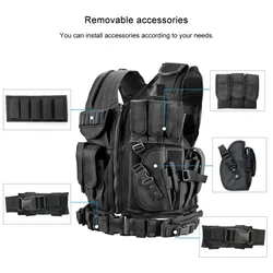 Chaleco táctico SWAT con múltiples bolsillos para caza y camping