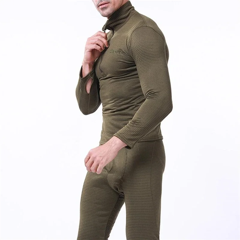 Conjuntos para correr, conjuntos de ropa interior térmica ajustada para hombre, ciclismo, forro polar transpirable, Calzoncillos largos térmicos elásticos, ropa interior cálida para Fitness - imagen 5
