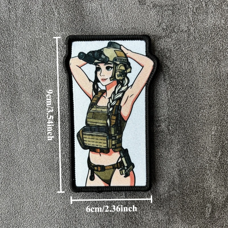 Parche táctico insignia moral estampado chica gancho y bucle - imagen 4