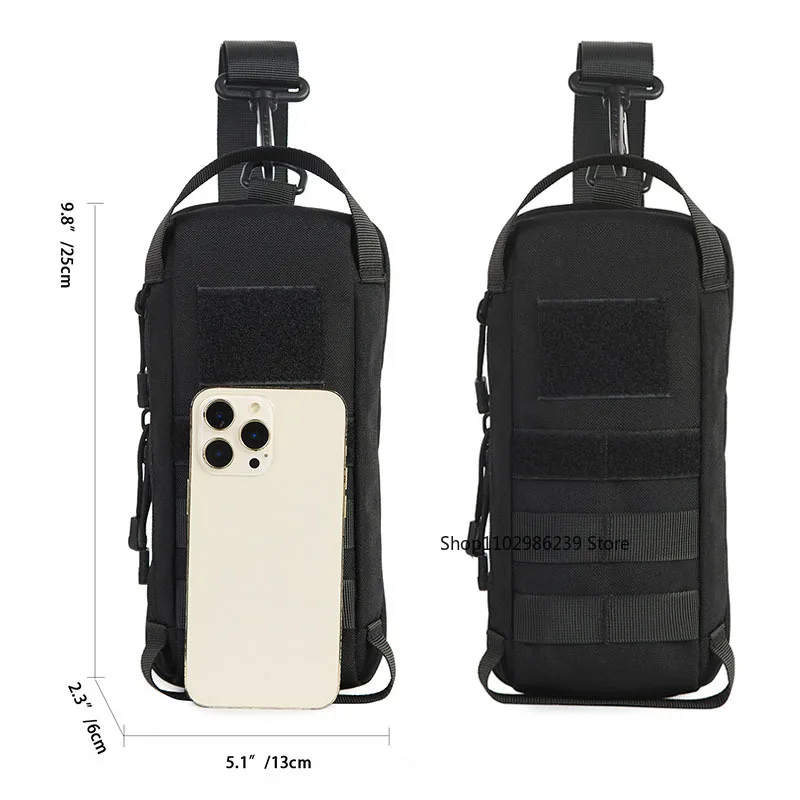 Bolsa táctica pecho pistolera IWB con correa hombro MOLLE impermeable - imagen 3