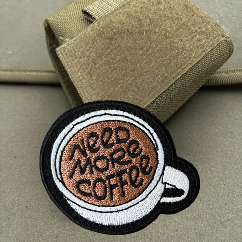 Parche bordado de taza de café, chaleco táctico, insignia de moral con gancho y bucle, pegatinas decorativas para mochila, parches para brazalete para ropa - imagen 5