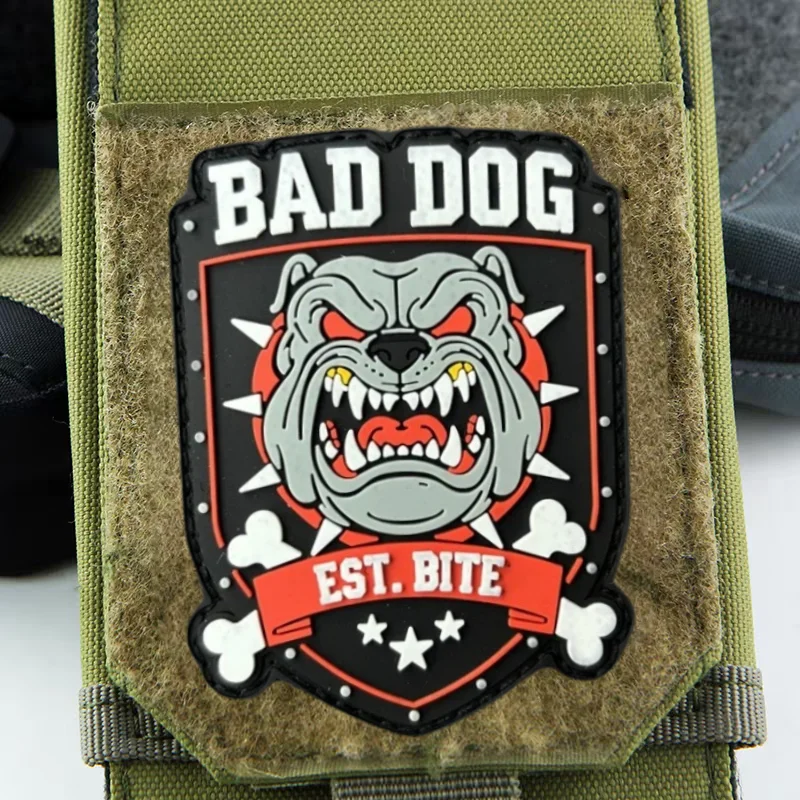 Parche táctico BAD DOG EST.BITE PVC con velcro para mochila - imagen 4
