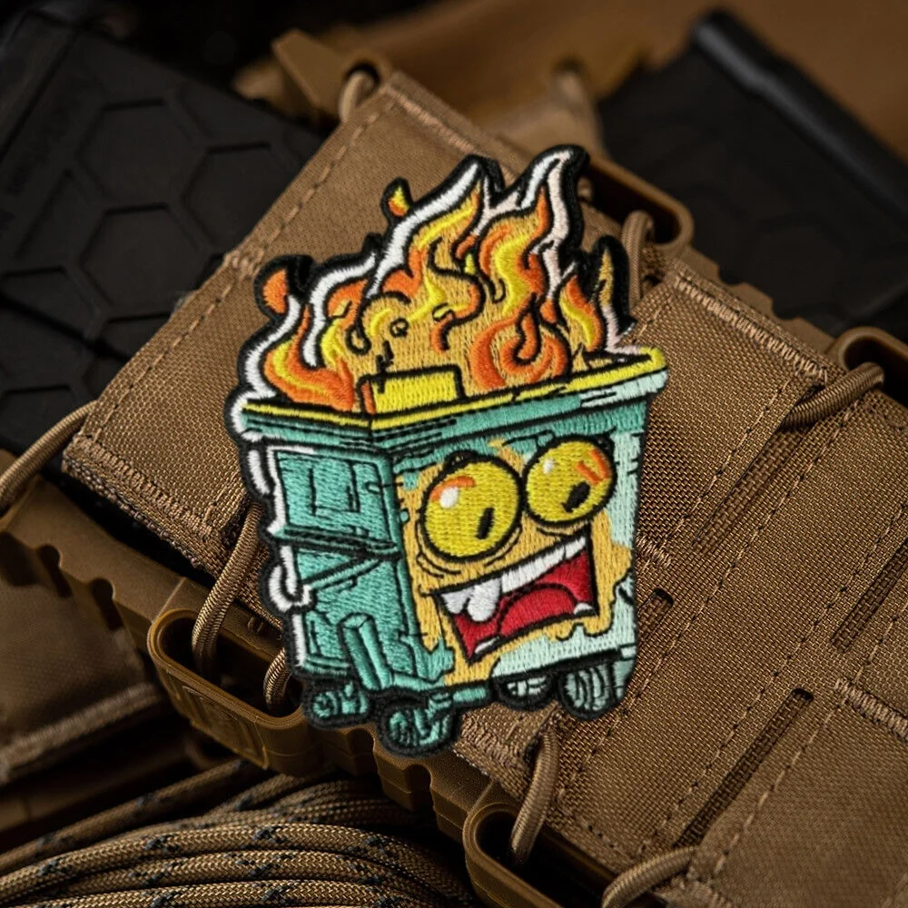 Parche bordado de moral de caja ardiente, insignia táctica militar, brazalete divertido, pegatinas para mochila con gancho y bucle - imagen 2