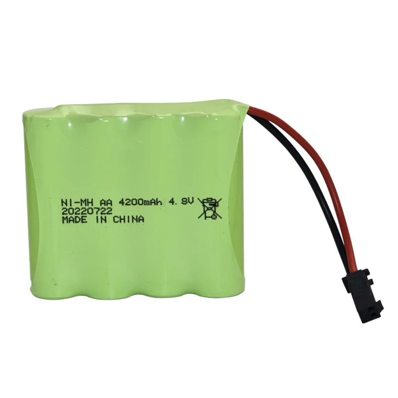 Batería recargable nimh AA para coches teledirigidos, pila de 4200mah, 4,8 v, para tanques, robots, barcos, pistolas, Ni-MH, AA, 4,8 v, enchufe SM - imagen 5