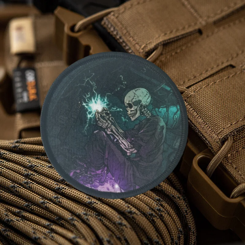 Parche táctico de moral para operador de reparación de circuitos, emblema con gancho y bucle impreso de calavera, insignia militar, brazalete de combate, pegatinas para mochila - imagen 5