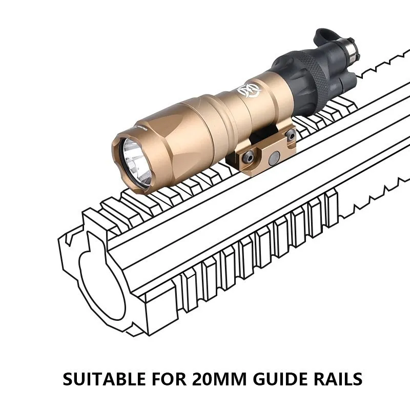 WADSN linterna de iluminación IR de Metal M300A, interruptor de presión trasera de doble función, compatible con riel Picatinny de 20mm, accesorios para caza y Airsoft - imagen 5