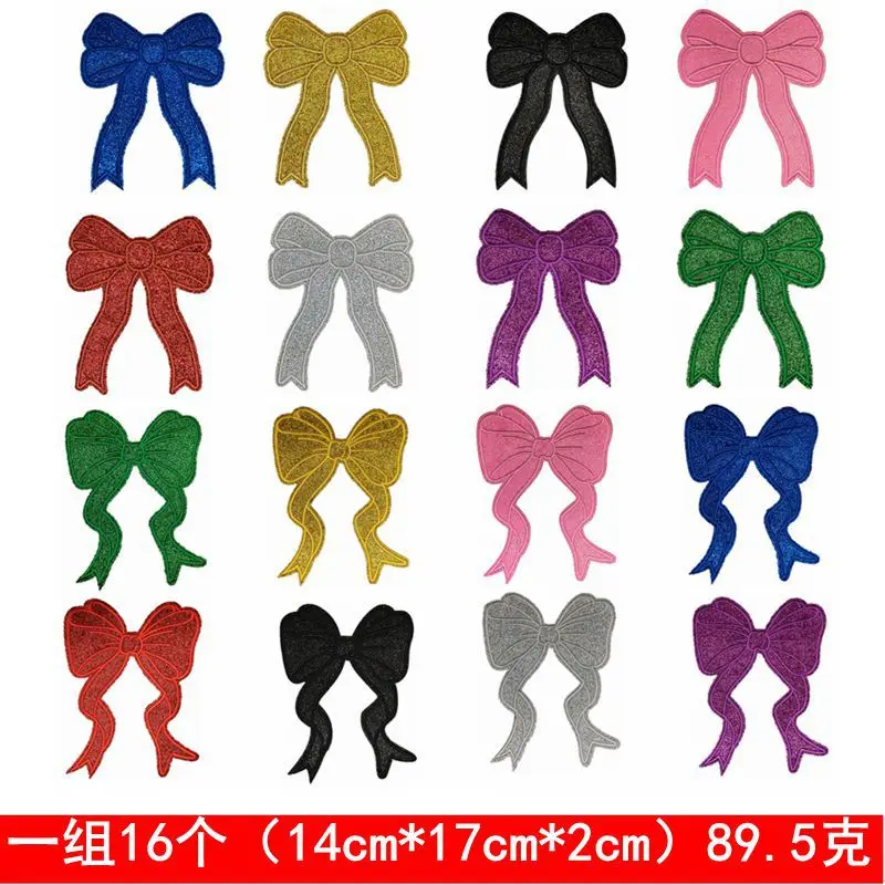 Parches termoadhesivos con lazo de Navidad para ropa, emblema de lazo brillante, accesorios de ropa, insignias de costura DIY - imagen 3